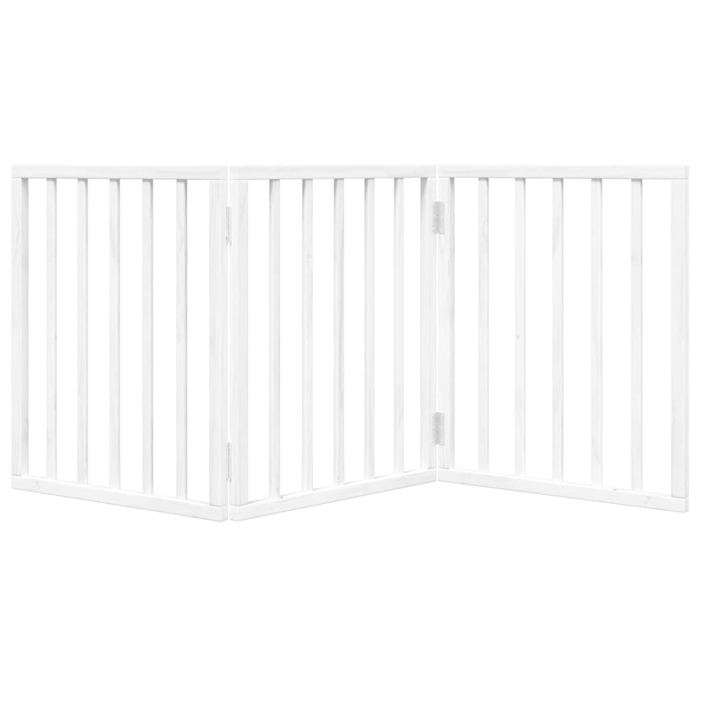 Zábrana pro psy skládací 3 panely bílá 150 cm topolové dřevo