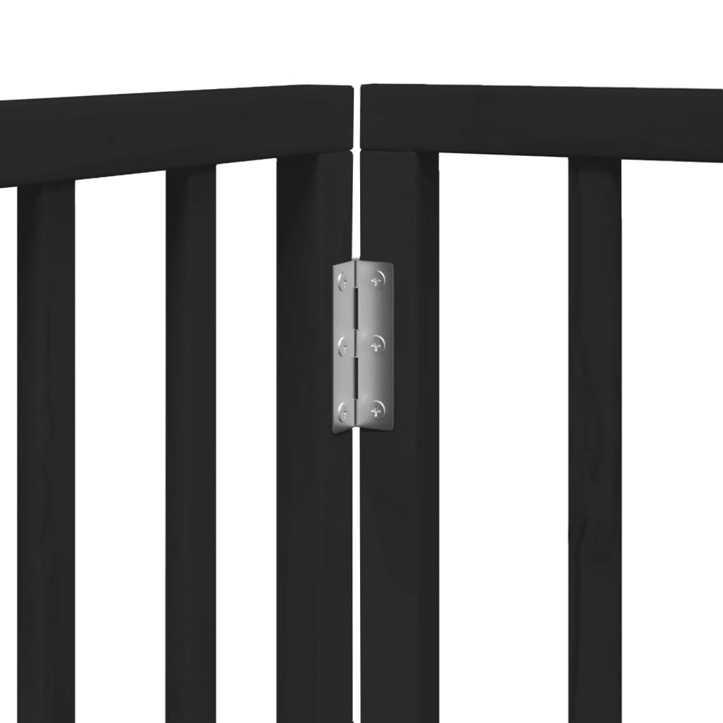 Zábrana pro psy skládací 3 panely černá 150 cm topolové dřevo