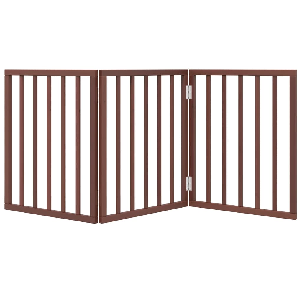 Zábrana pro psy skládací 3 panely hnědá 150 cm topolové dřevo