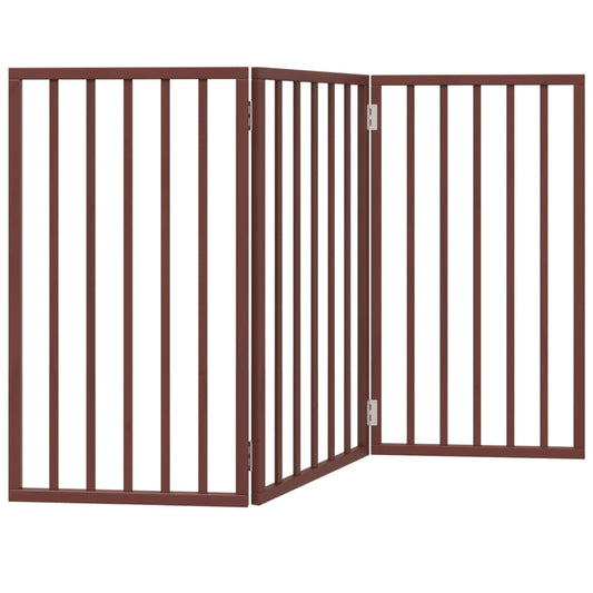 Zábrana pro psy skládací 3 panely hnědá 150 cm topolové dřevo