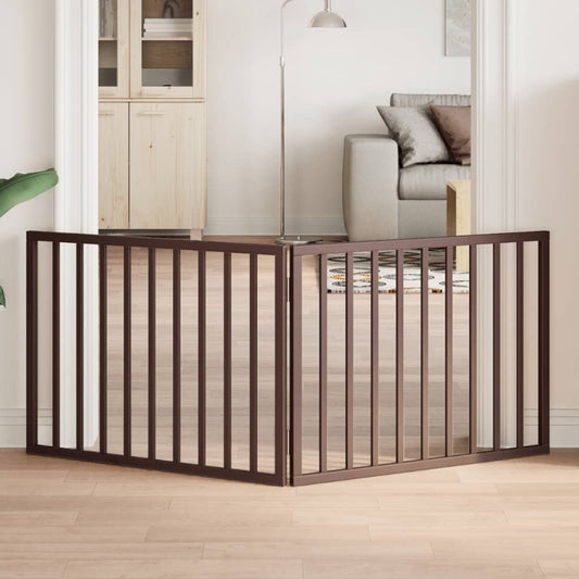 Zábrana pro psy skládací 2 panely hnědá 160 cm topolové dřevo