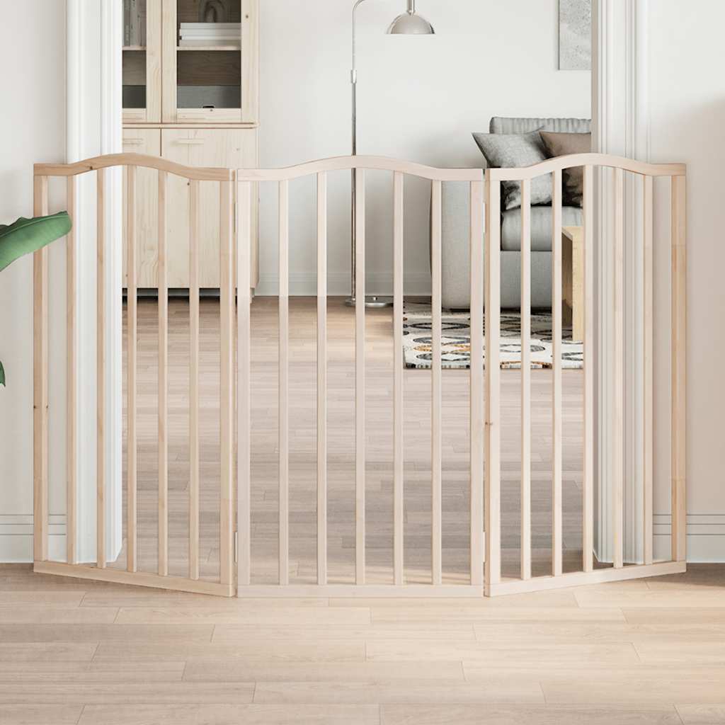 Zábrana pro psy skládací 3 panely 150 cm topolové dřevo