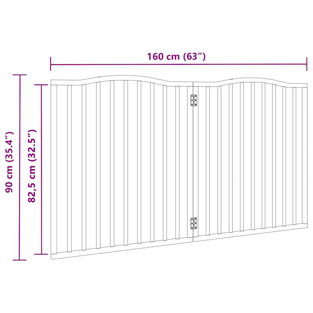 Zábrana pro psy skládací 2 panely 160 cm topolové dřevo