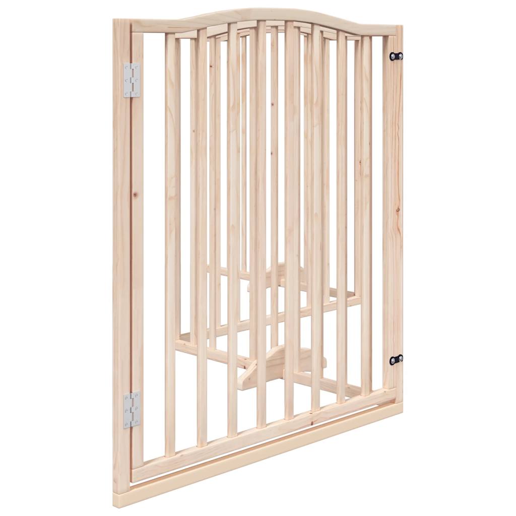 Zábrana pro psy s dvířky skládací 4 panely 320cm topolové dřevo