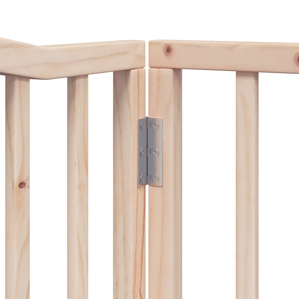 Zábrana pro psy s dvířky skládací 4 panely 320cm topolové dřevo