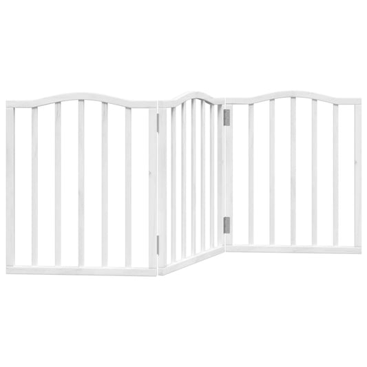 Zábrana pro psy skládací 3 panely bílá 150 cm topolové dřevo