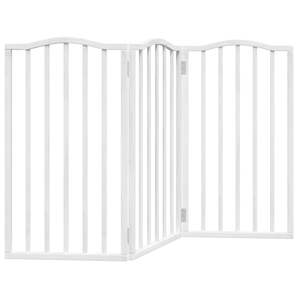 Zábrana pro psy skládací 3 panely bílá 150 cm topolové dřevo