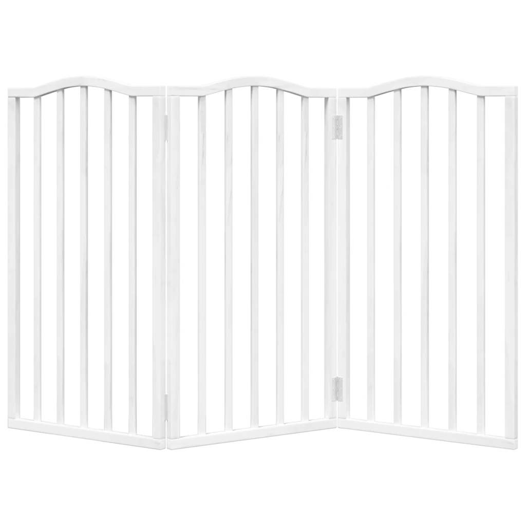 Zábrana pro psy skládací 3 panely bílá 150 cm topolové dřevo