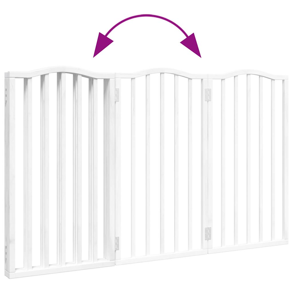 Zábrana pro psy skládací 3 panely bílá 150 cm topolové dřevo