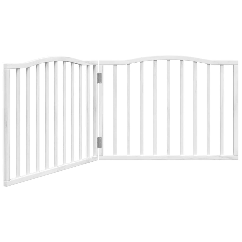 Zábrana pro psy skládací 2 panely bílá 160 cm topolové dřevo