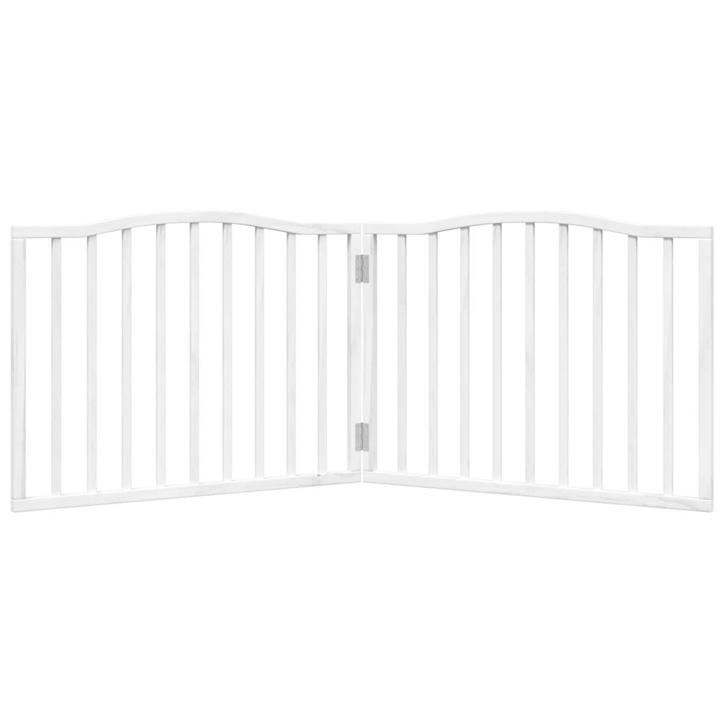Zábrana pro psy skládací 2 panely bílá 160 cm topolové dřevo