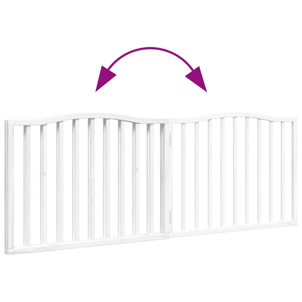 Zábrana pro psy skládací 2 panely bílá 160 cm topolové dřevo