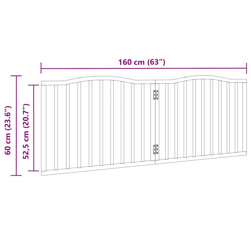Zábrana pro psy skládací 2 panely bílá 160 cm topolové dřevo