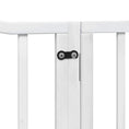 Načíst obrázek do prohlížeče galerie, Zábrana pro psy s dvířky skládací 4 panely bílá 320 cm topol
