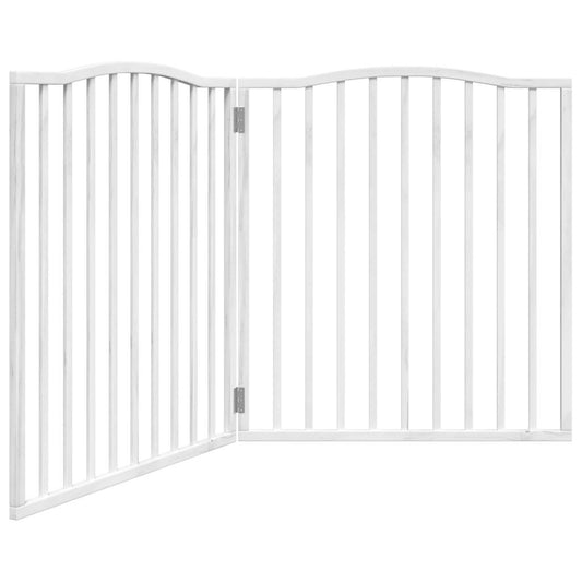 Zábrana pro psy skládací 2 panely bílá 160 cm topolové dřevo