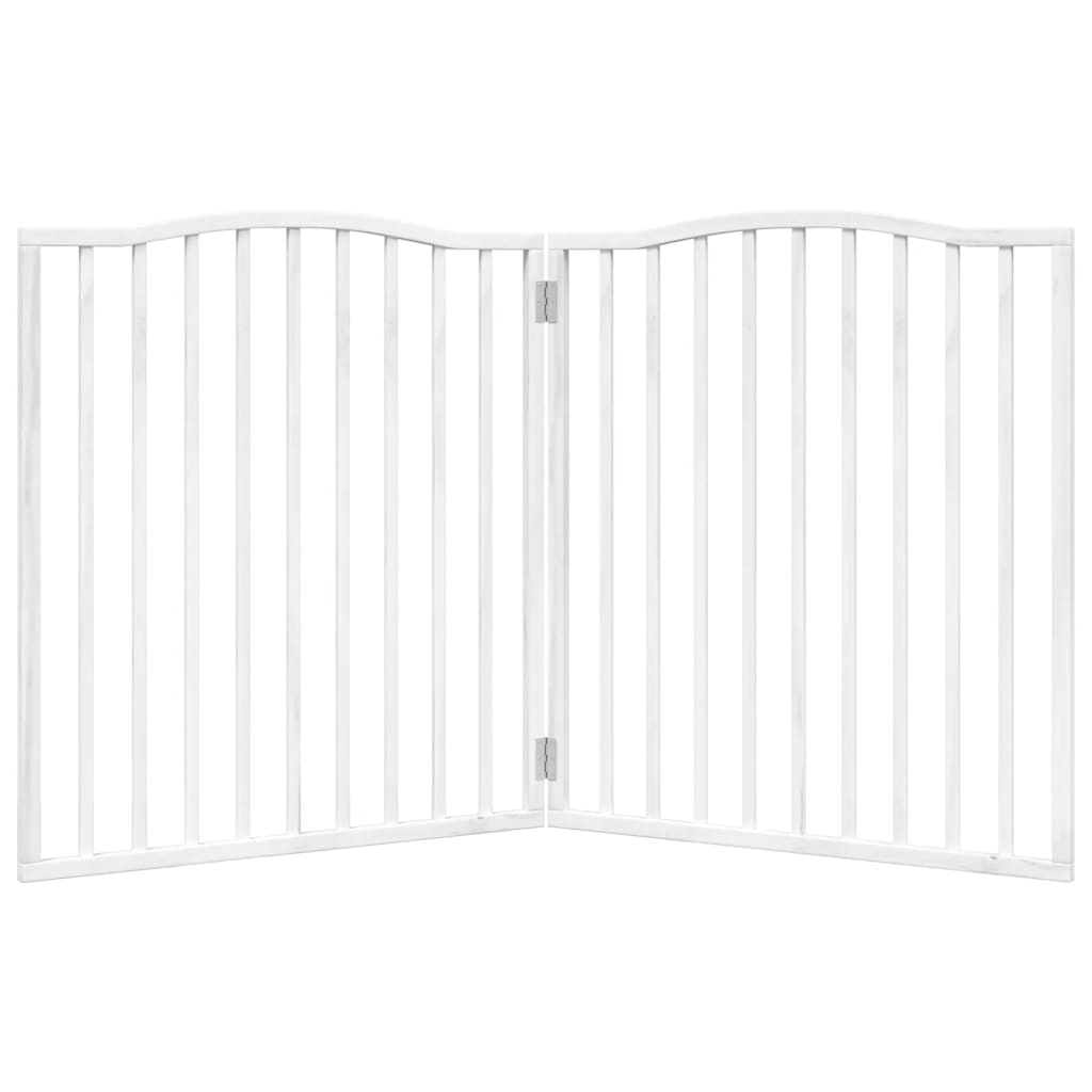 Zábrana pro psy skládací 2 panely bílá 160 cm topolové dřevo