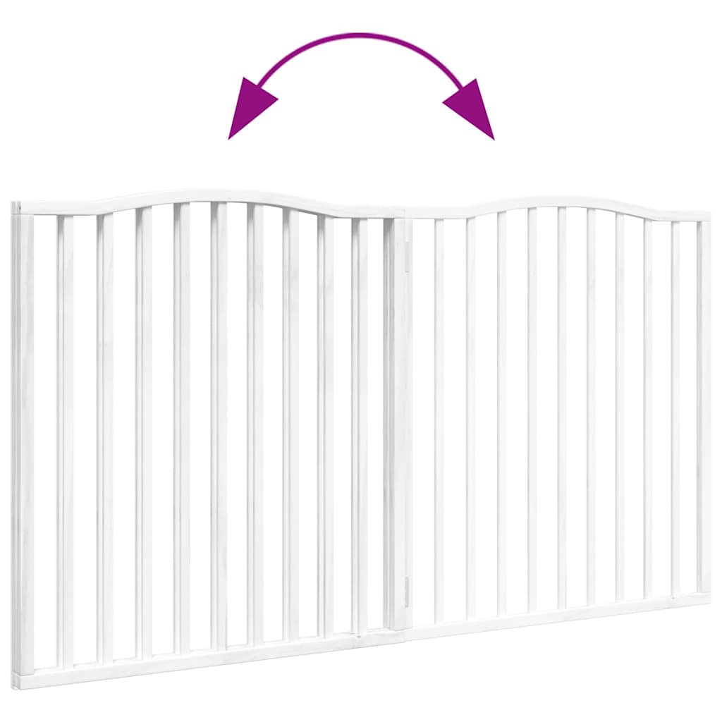 Zábrana pro psy skládací 2 panely bílá 160 cm topolové dřevo