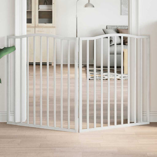 Zábrana pro psy skládací 2 panely bílá 160 cm topolové dřevo