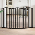 Načíst obrázek do prohlížeče galerie, Zábrana pro psy skládací 3 panely černá 150 cm topolové dřevo
