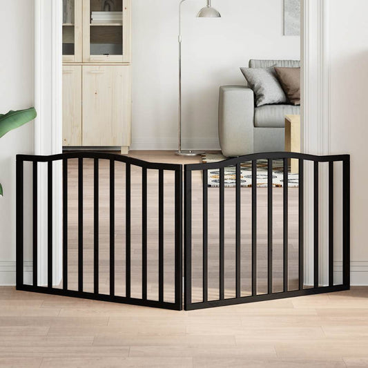 Zábrana pro psy skládací 2 panely černá 160 cm topolové dřevo