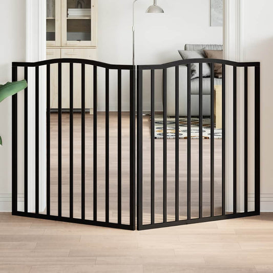 Zábrana pro psy skládací 2 panely černá 160 cm topolové dřevo