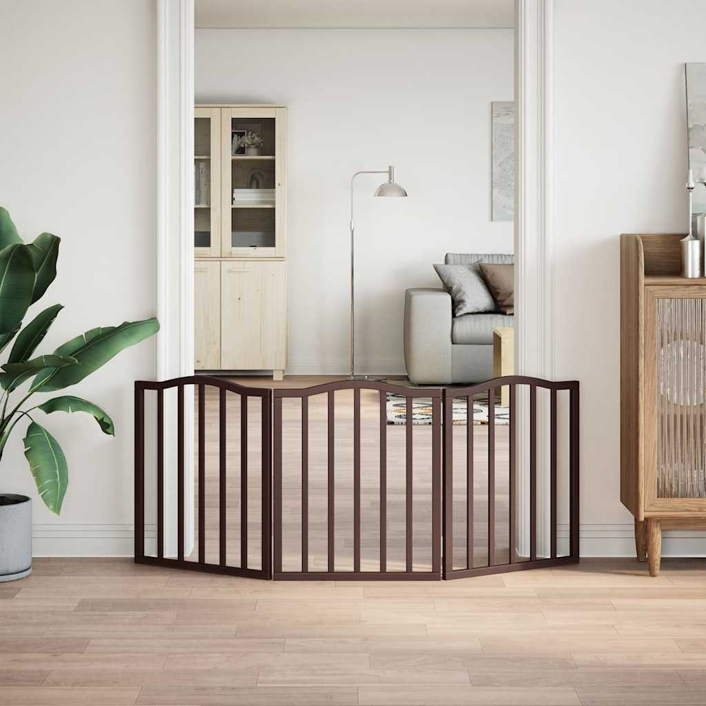 Zábrana pro psy skládací 3 panely hnědý dub 150 cm topol