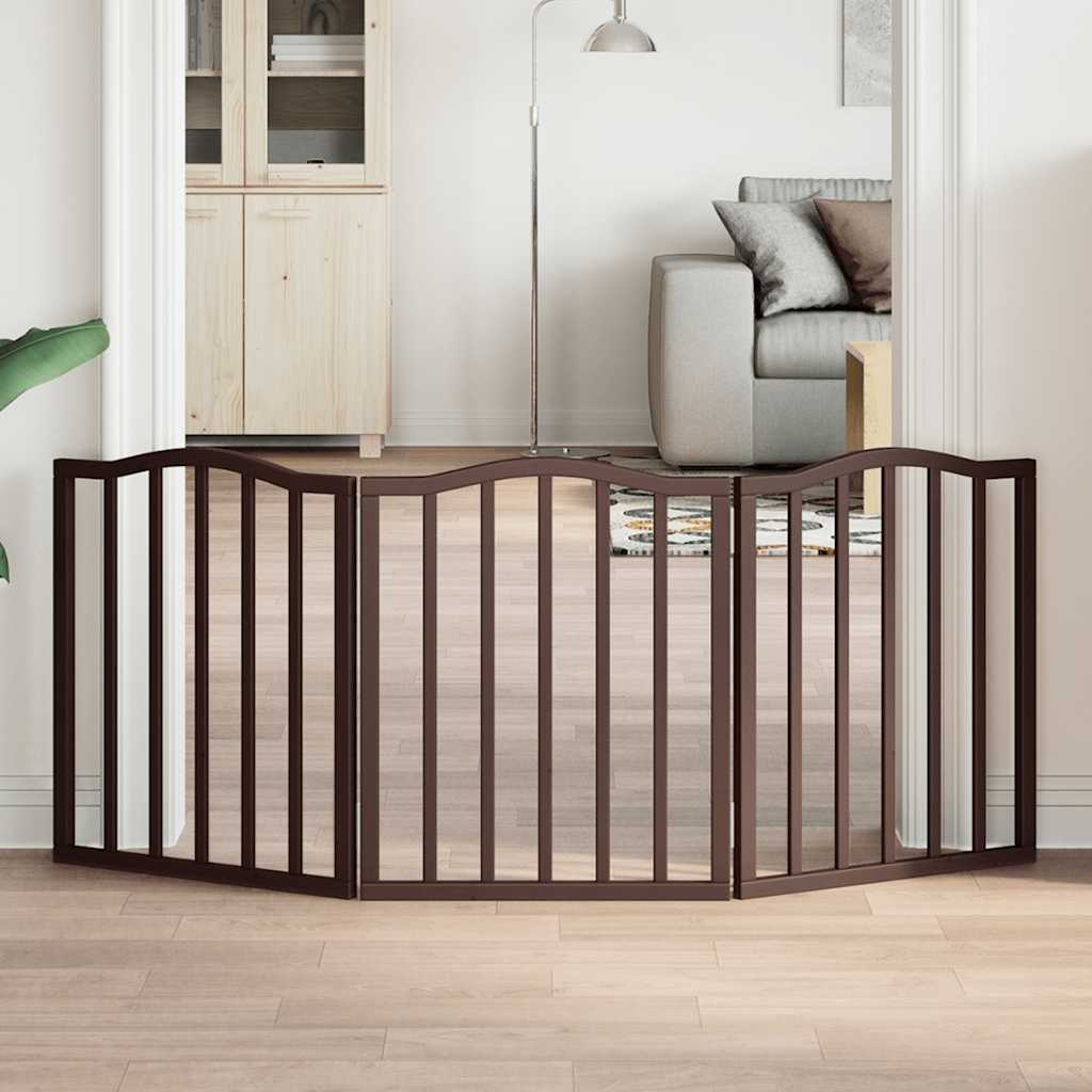 Zábrana pro psy skládací 3 panely hnědý dub 150 cm topol