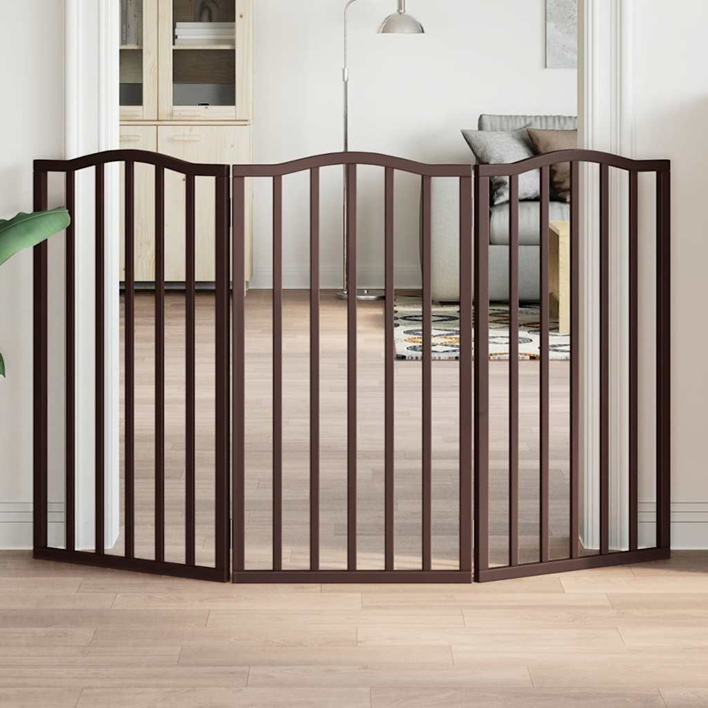 Zábrana pro psy skládací 3 panely hnědý dub 150 cm topol