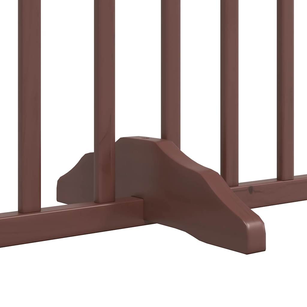 Zábrana pro psy s dvířky skládací 4 panely hnědý dub 320 cm