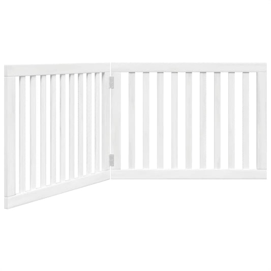 Zábrana pro psy skládací 2 panely bílá 160 cm topolové dřevo