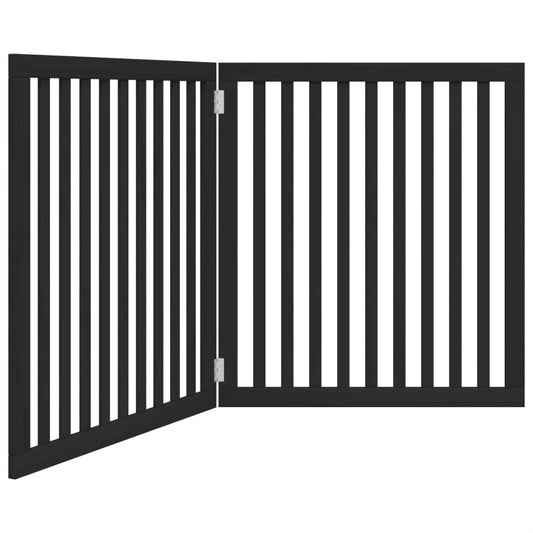 Zábrana pro psy skládací 2 panely černá 160 cm topolové dřevo