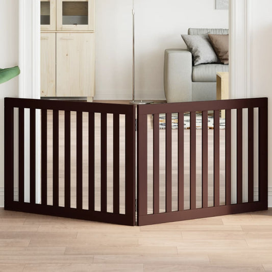 Zábrana pro psy skládací 2 panely hnědá 160 cm topolové dřevo