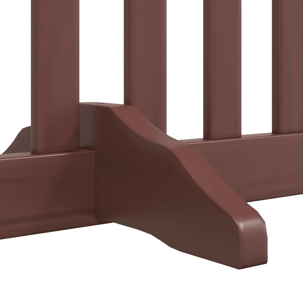 Zábrana pro psy s dvířky skládací 4 panely hnědá 320 cm topol