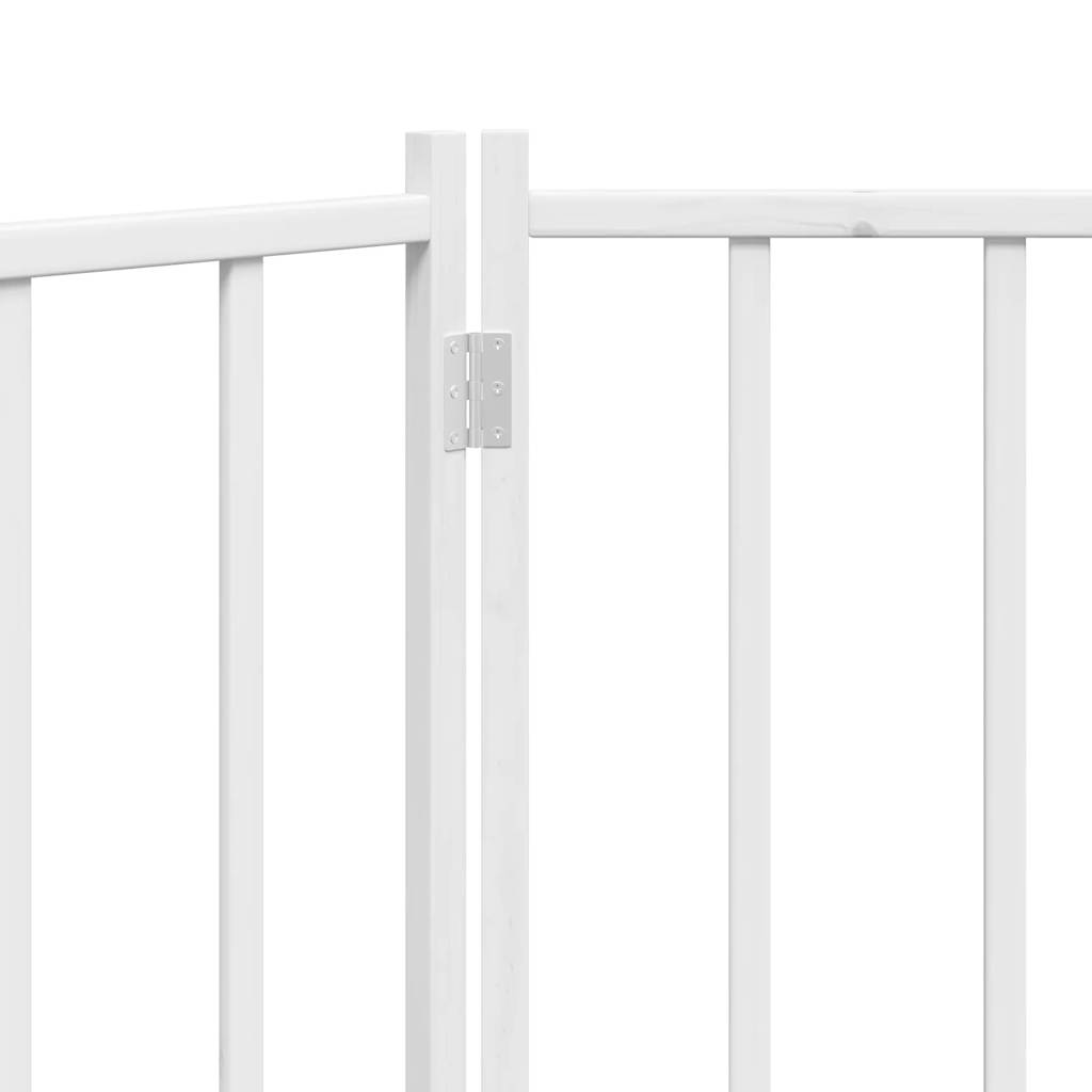 Zábrana pro psy skládací 2 panely bílá 160 cm masivní jedle