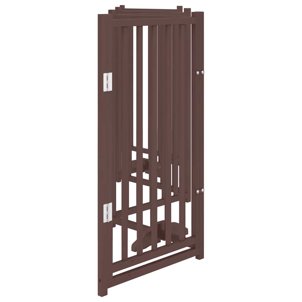 Zábrana pro psy s dvířky skládací 6 panelů hnědý dub 300 cm