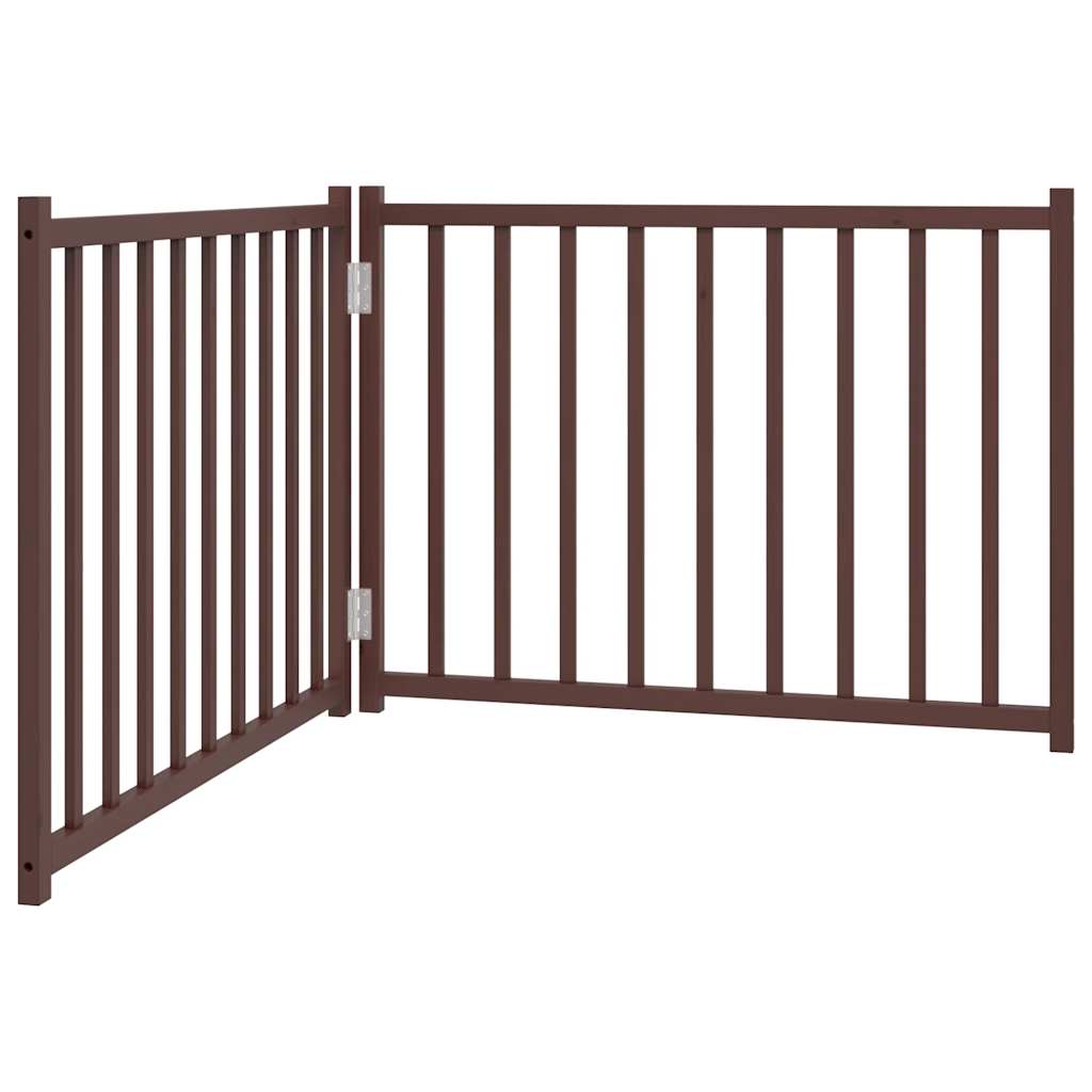 Zábrana pro psy skládací 2 panely hnědý dub 160 cm masiv jedle