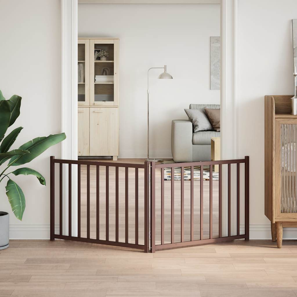 Zábrana pro psy skládací 2 panely hnědý dub 160 cm masiv jedle