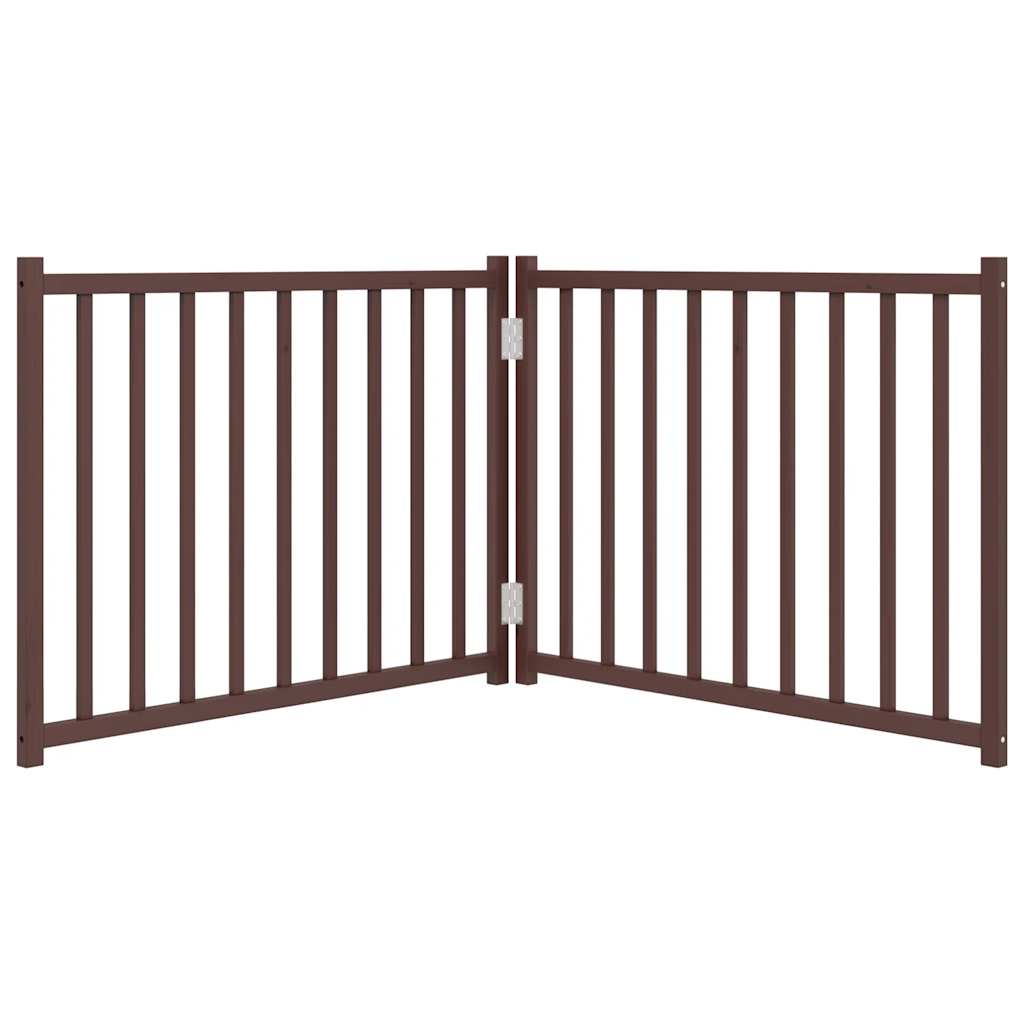 Zábrana pro psy skládací 2 panely hnědý dub 160 cm masiv jedle