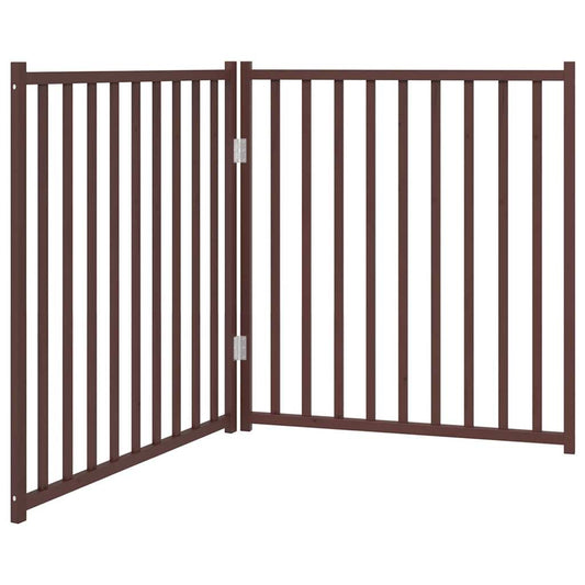 Zábrana pro psy skládací 2 panely hnědý dub 160 cm masiv jedle