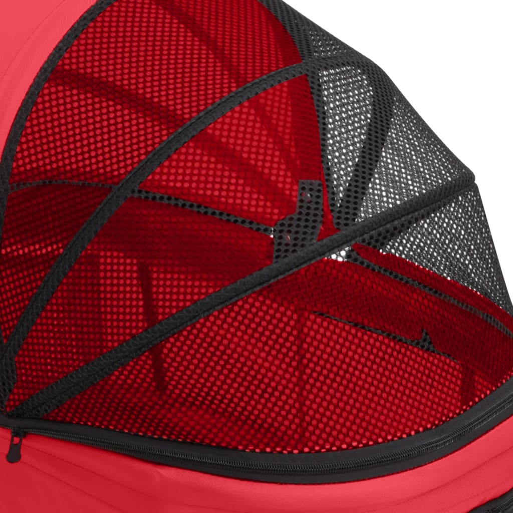 2patrový skládací kočárek pro psa červený 83x48x97 cm oxford