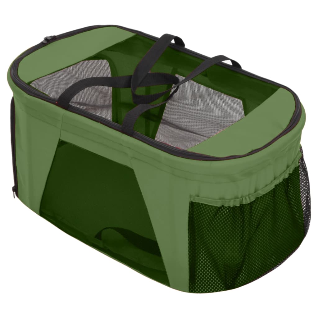 2patrový skládací kočárek pro psa zelený 83 x 48 x 97 cm oxford