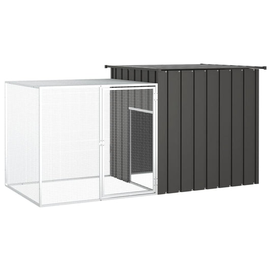 Klec pro králíky antracitová 200 x 91 x 100 cm pozinkovaná ocel