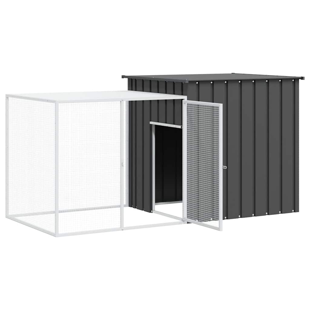 Klec pro králíky antracitová 200 x 91 x 100 cm pozinkovaná ocel