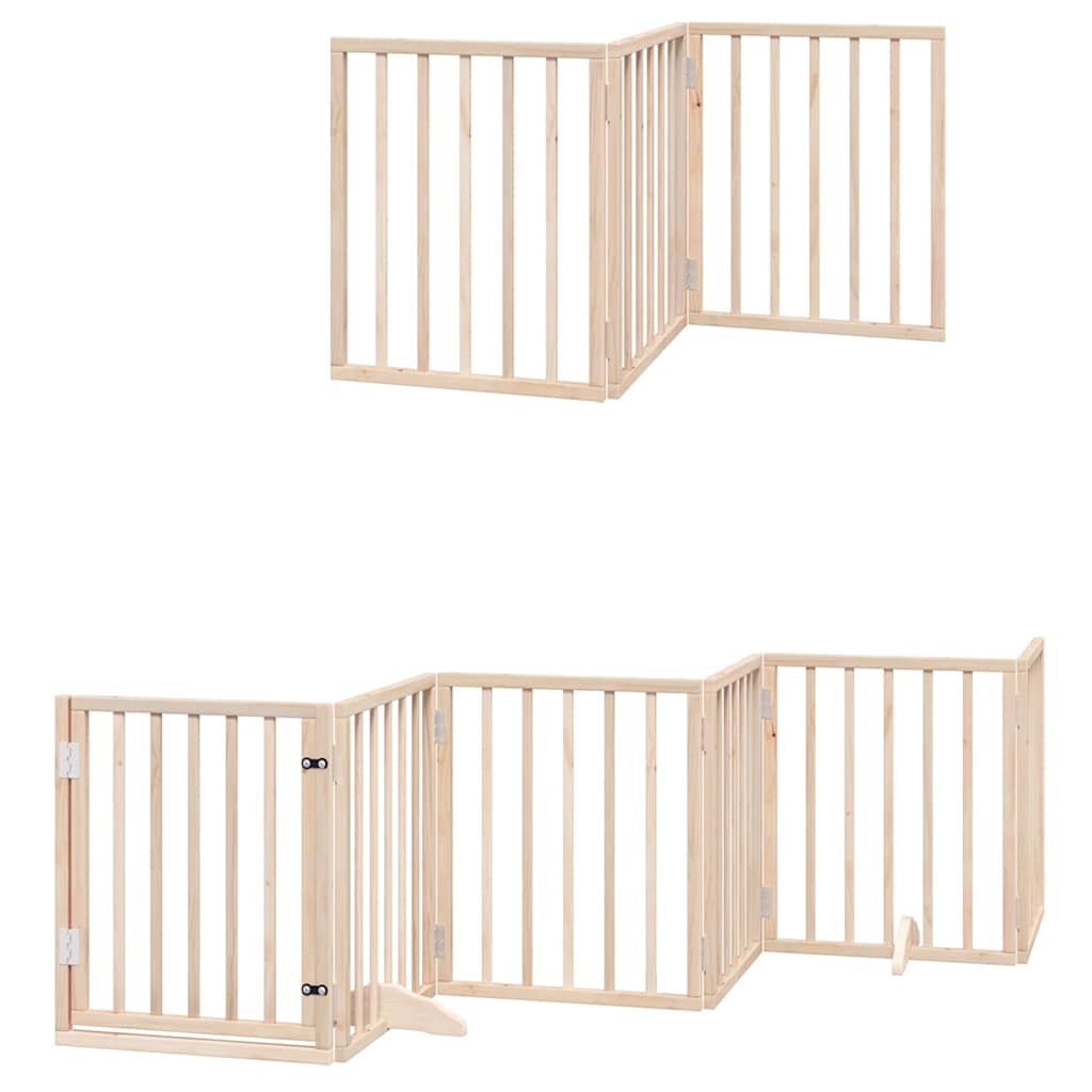 Zábrana pro psy s dvířky skládací 9 panelů 450 cm topol