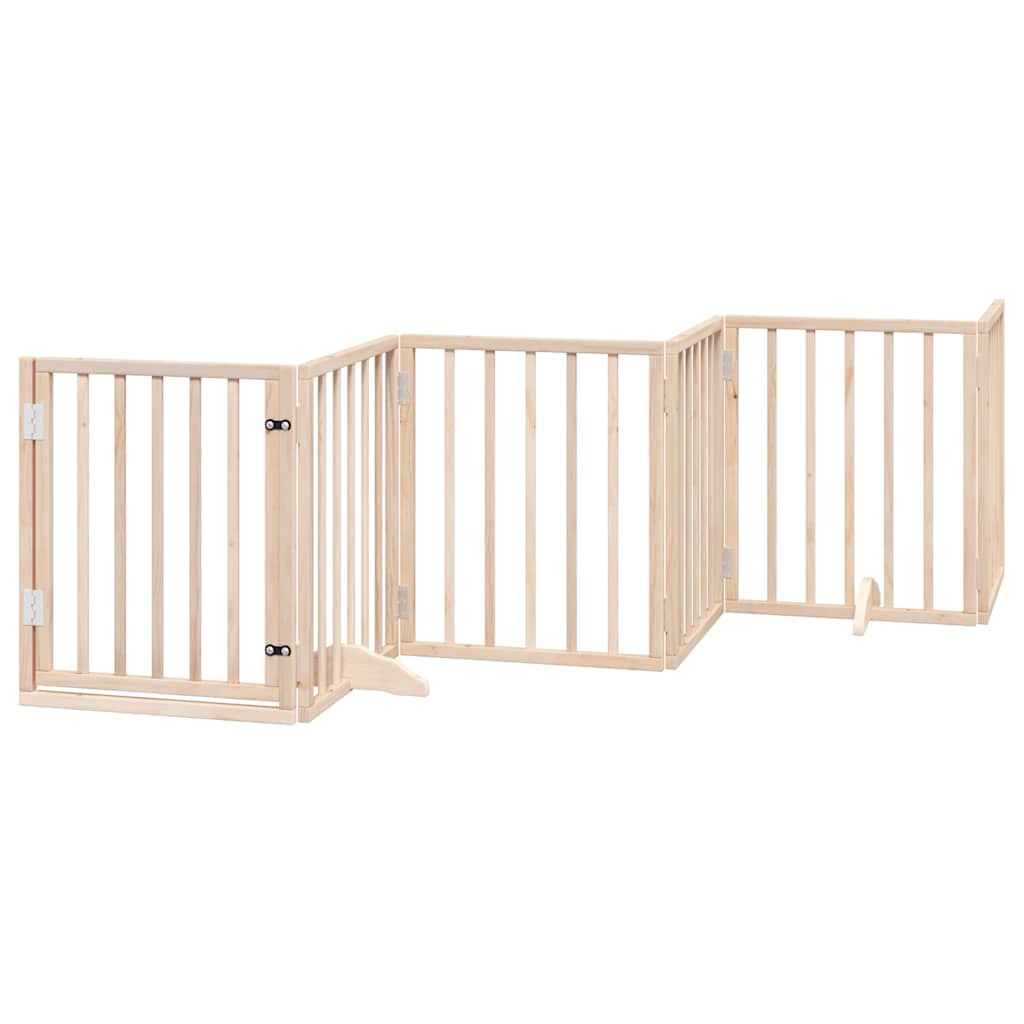 Zábrana pro psy s dvířky skládací 9 panelů 450 cm topol