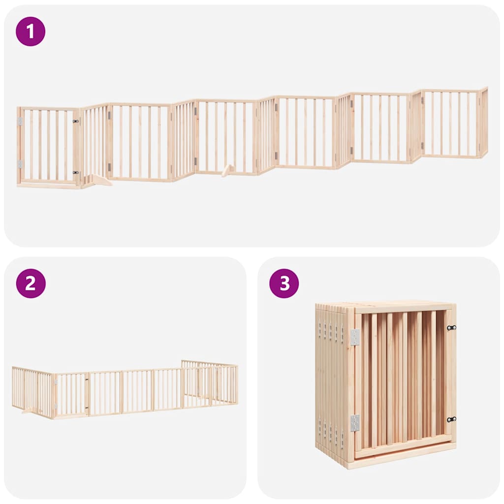 Zábrana pro psy s dvířky skládací 12 panelů 600 cm topol