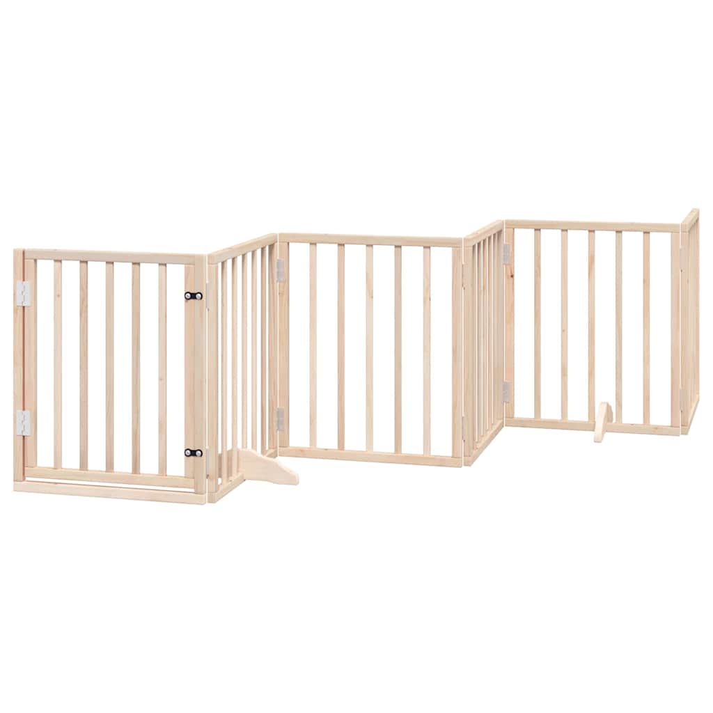 Zábrana pro psy s dvířky skládací 15 panelů 750 cm topol