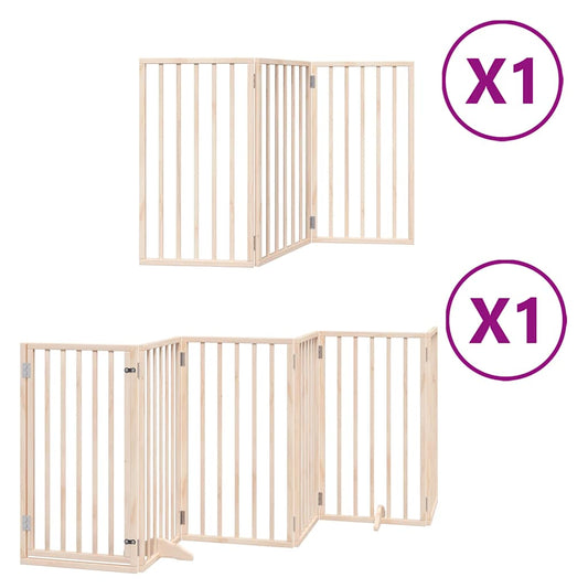 Zábrana pro psy s dvířky skládací 9 panelů 450 cm topol