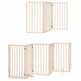 Načíst obrázek do prohlížeče galerie, Zábrana pro psy s dvířky skládací 9 panelů 450 cm topol
