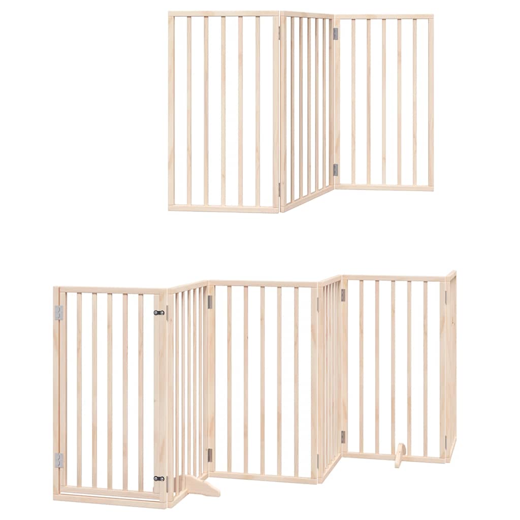 Zábrana pro psy s dvířky skládací 15 panelů 750 cm topol